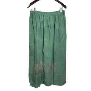 Steel Pony Hand Dyed Elastic Waist Lightweight Maxi Skirt Boho Peasant Hippie 3